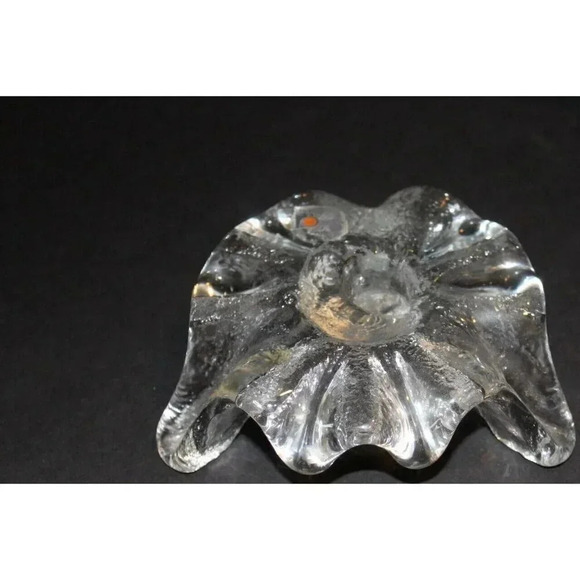 VINTAGE Blenko Glass Ice Floe Candle Holder Contemporary Abstract Art - Picture 3 of 5